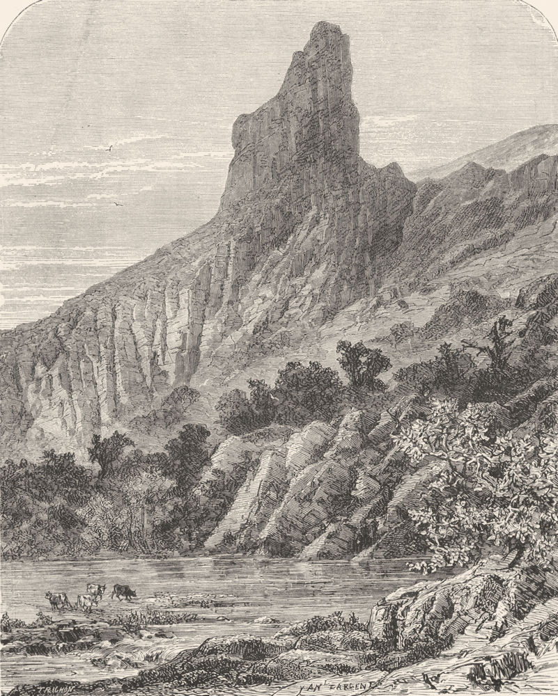 FRANCE. Alps of Dauphine. The Aiguille Peak, Dauphine c1878 old antique print
