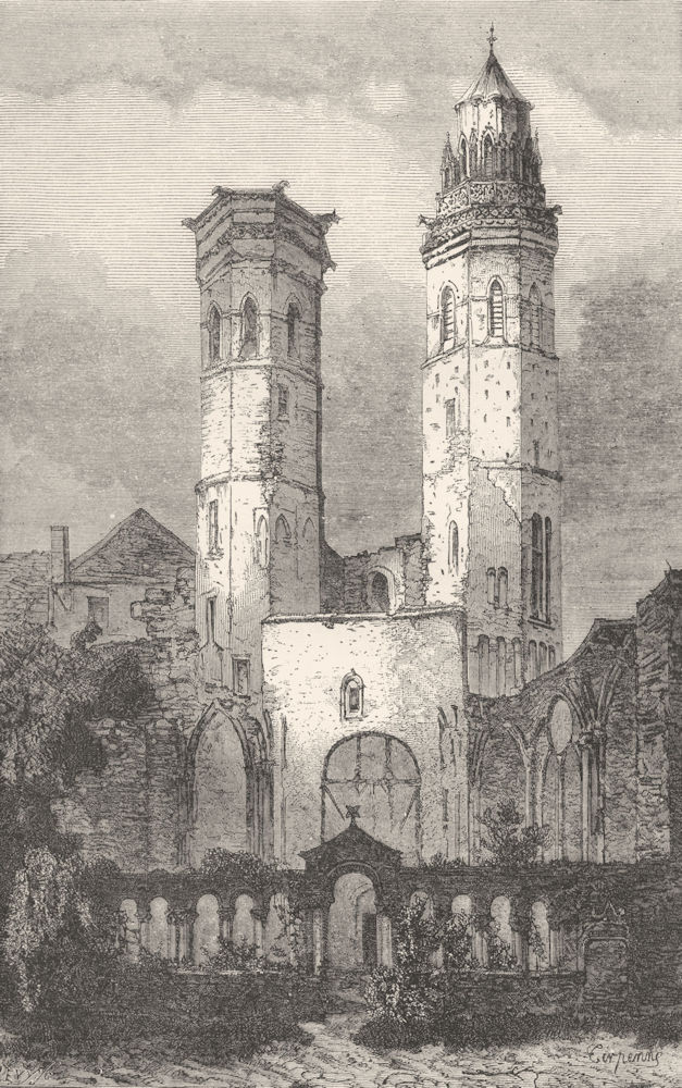 SAÔNE-ET-LOIRE. Ruins of St Vincent, Mâcon c1878 old antique print picture