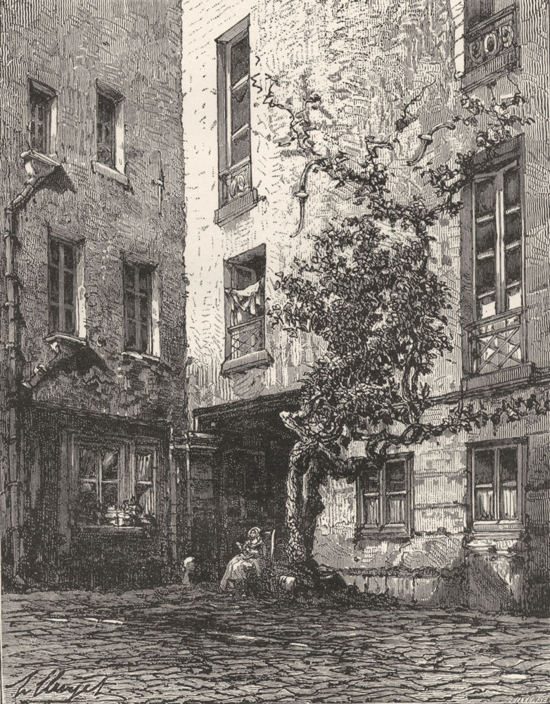 PARIS. House of Racine, Paris c1878 old antique vintage print picture