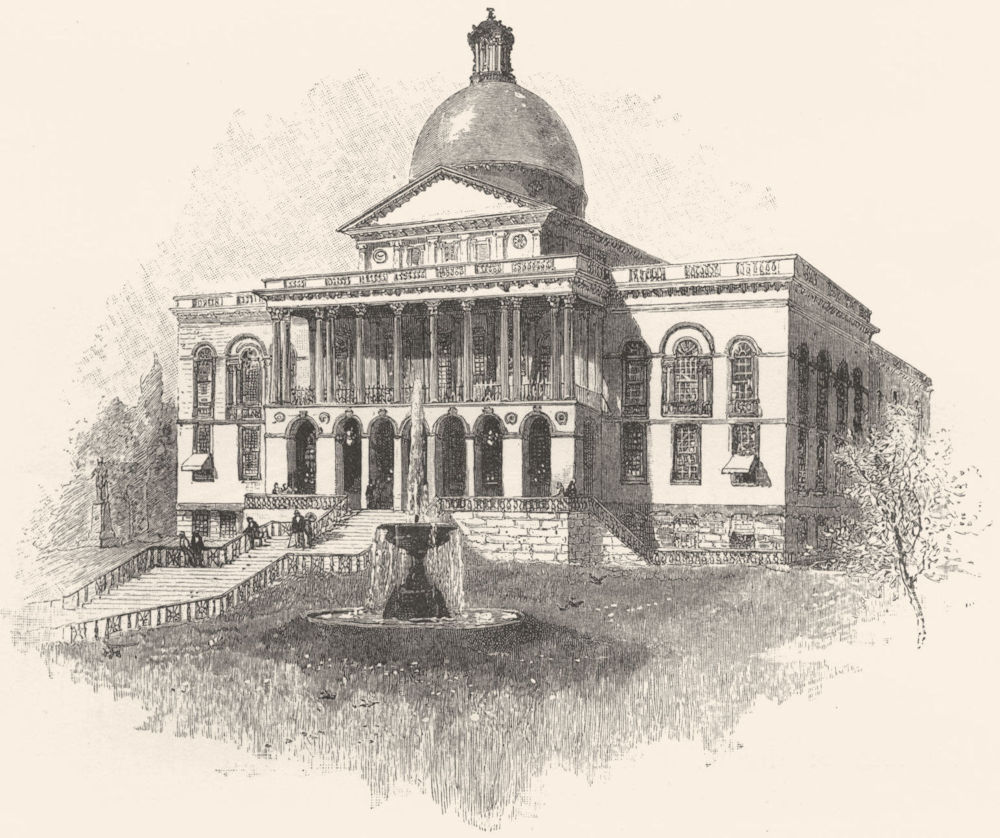 Associate Product MASSACHUSETTS. New England. The State House, Boston 1891 old antique print