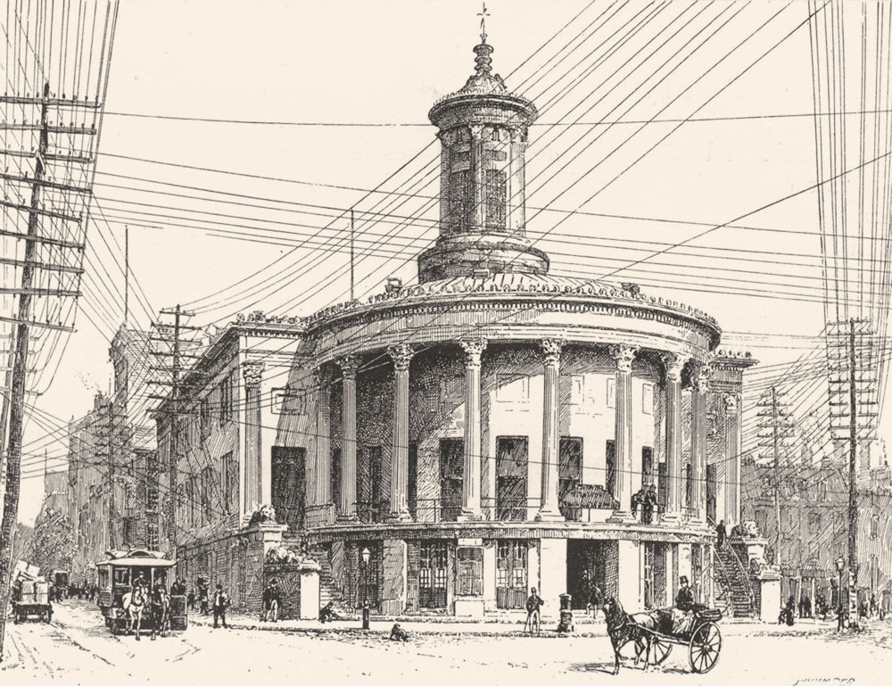 PENNSYLVANIA. The Merchant's Exchange, Philadelphia 1891 old antique print