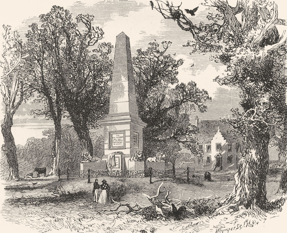 SCOTLAND. Colonel Gardiner's Monument c1886 old antique vintage print picture