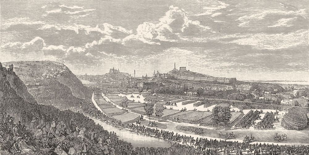 SCOTLAND. Queen's Park, Edinburgh. Review of Scottish Troops, Aug 7, 1860 c1886