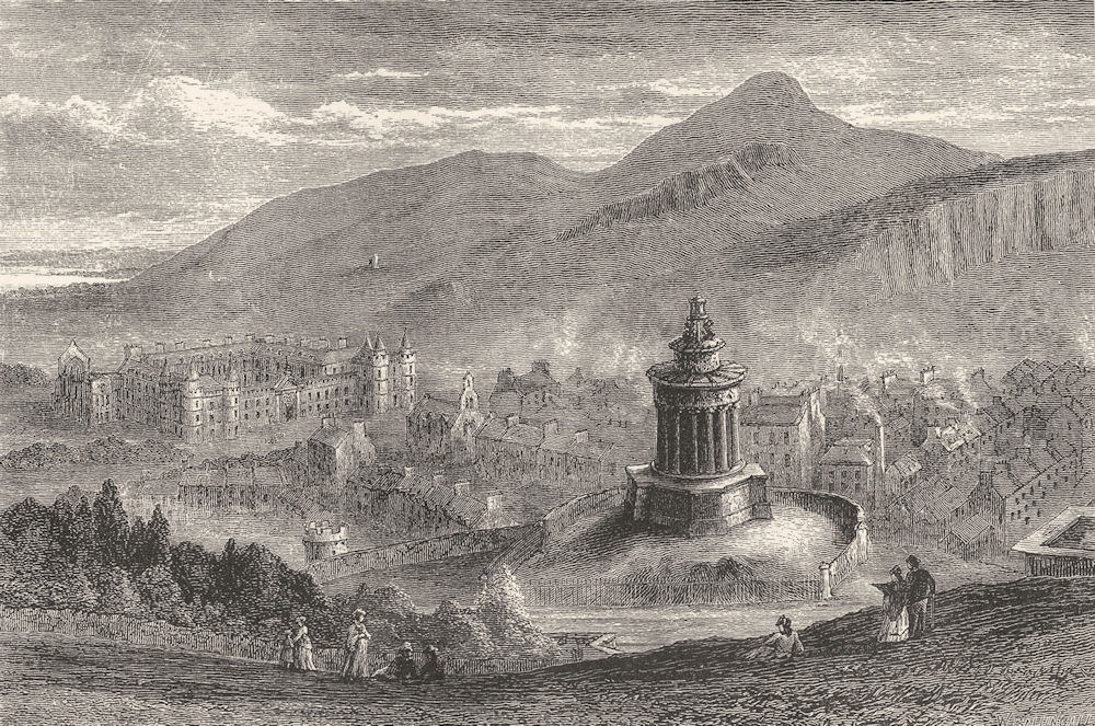 SCOTLAND. View from the Burns Monument, Calton Hill c1886 old antique print
