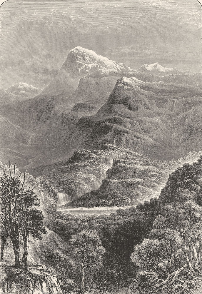 AUSTRALIA. Mount Kosciusko 1886 old antique vintage print picture