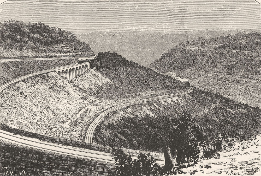 AUSTRALIA. NSW. Zigzag railway, Blue Mountains 1886 old antique print picture