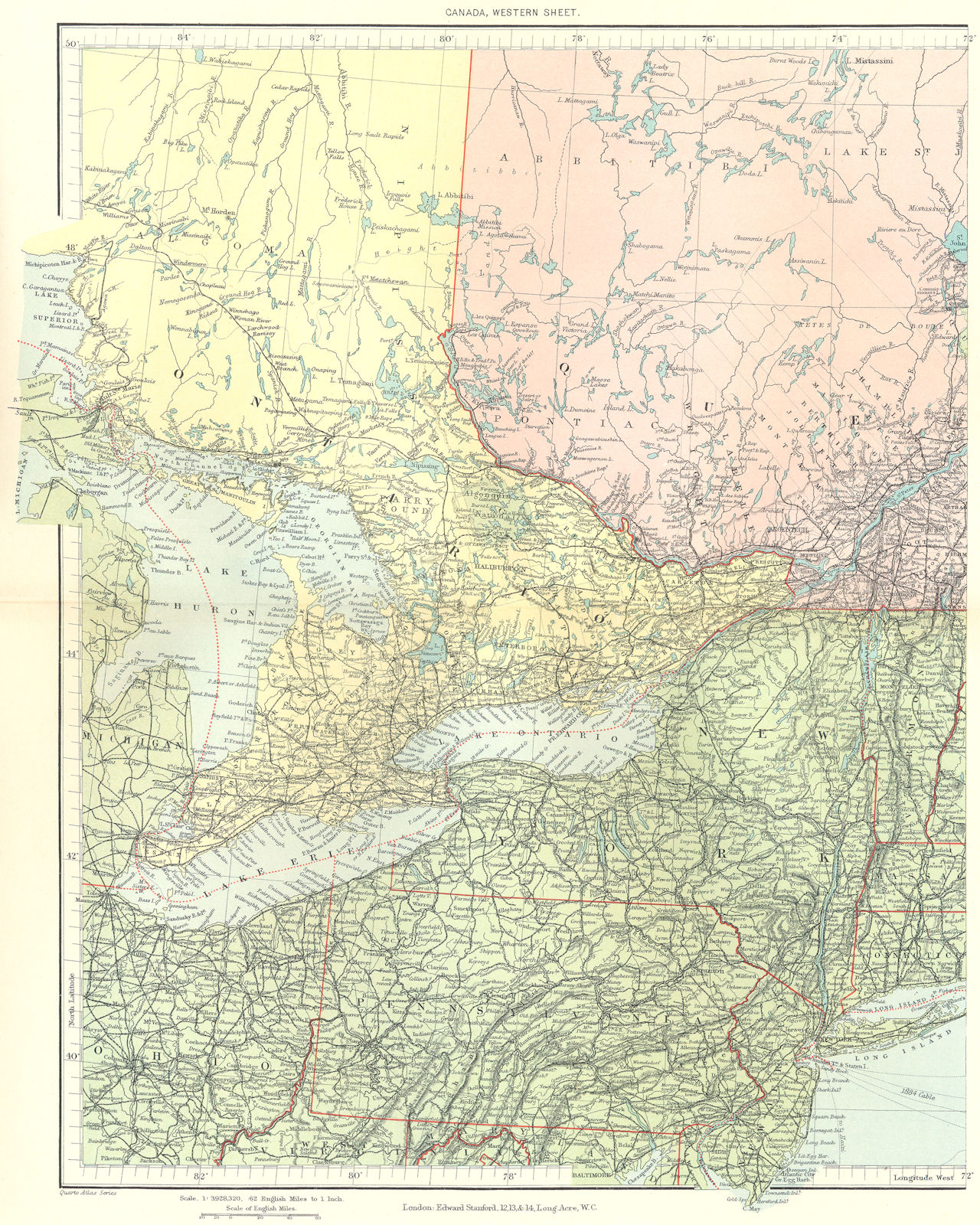 GREAT LAKES. Ontario Quebec New York PA. Huron Ontario Erie. STANFORD 1906 map