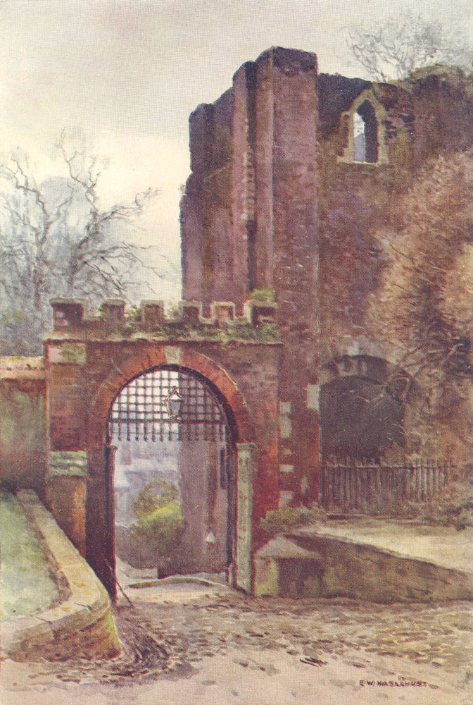 Associate Product Rougemont Castle, Exeter. Devon. By Ernest Haslehust 1920 old antique print