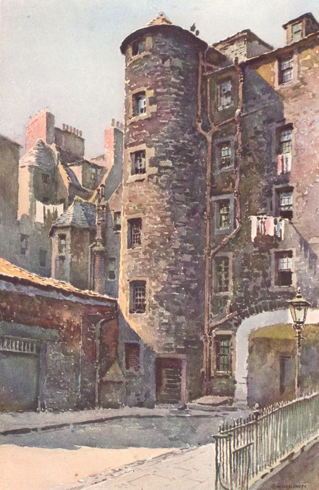 Associate Product Smollett's Lodging, St. John street, Edinburgh. Scotland. Ernest Haslehust 1920