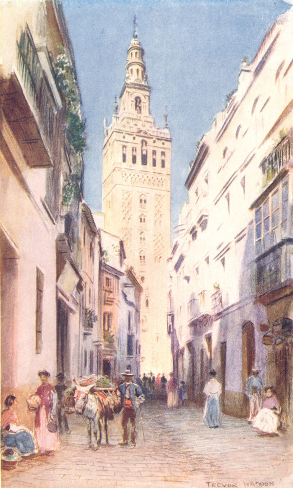 Associate Product SPAIN. Seville-The Giralda 1908 old antique vintage print picture