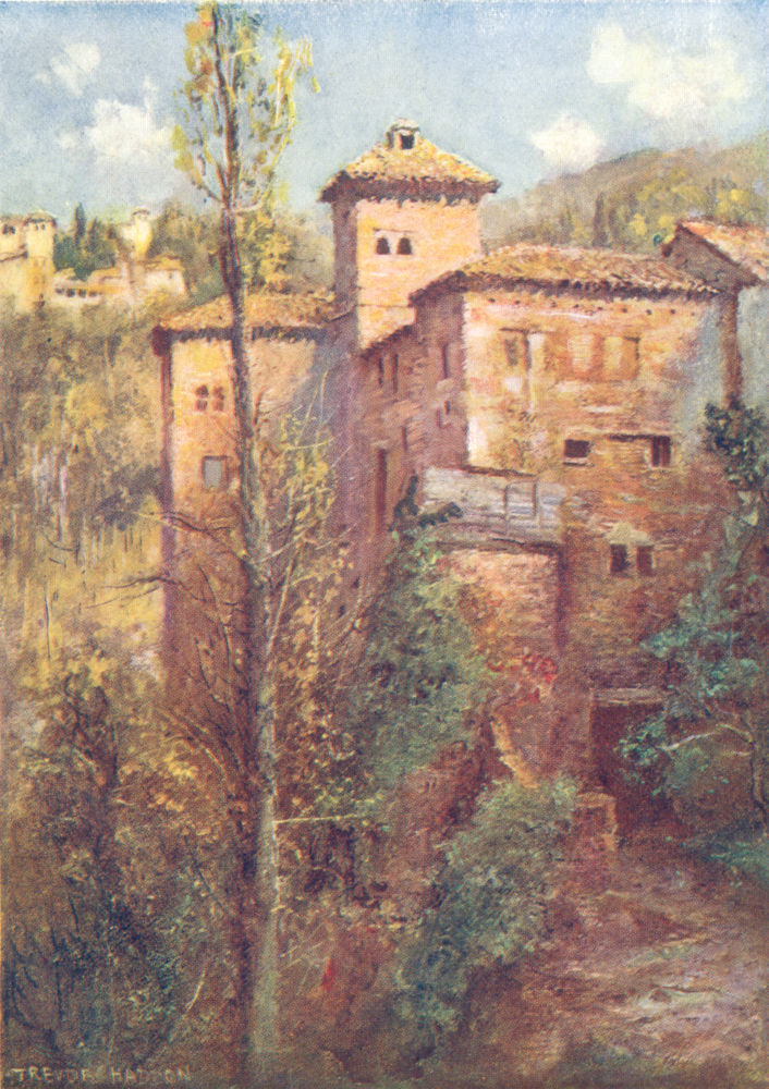 Associate Product SPAIN. Granada-Torre de Las Damas 1908 old antique vintage print picture