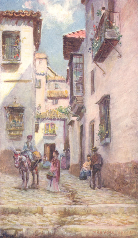 Associate Product SPAIN. Granada-Street in the Albaicin 1908 old antique vintage print picture