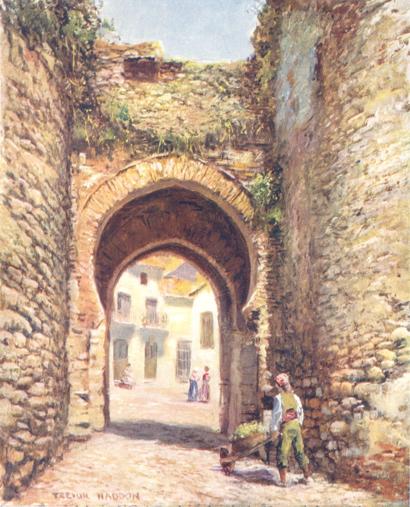 SPAIN. Ronda-A Moorish gateway 1908 old antique vintage print picture