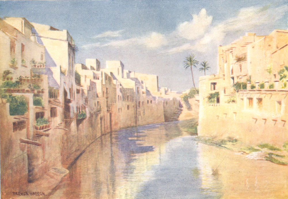 SPAIN. Orihuela on the river Segura 1908 old antique vintage print picture