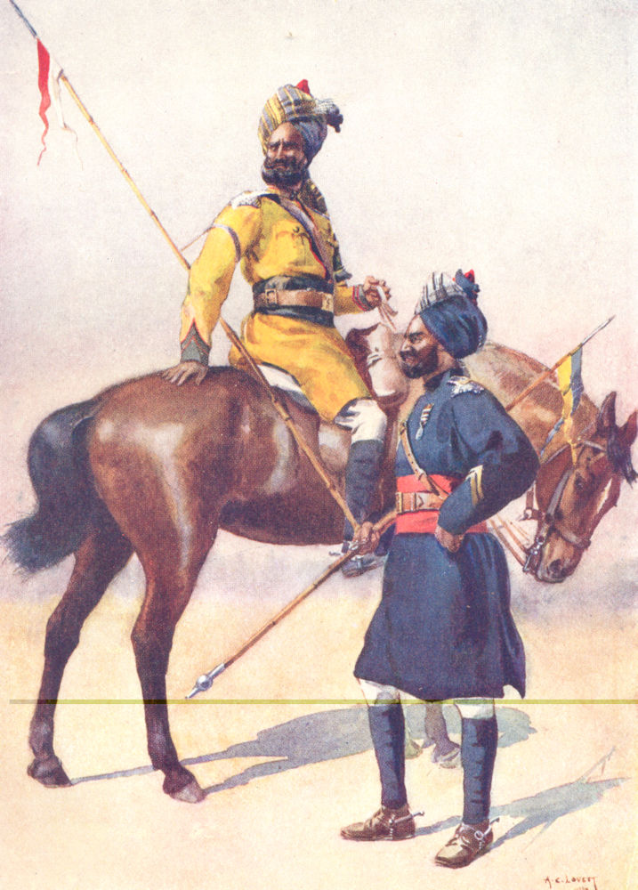 INDIA. Duke York's Lancers(Skinner's Horse)Hindustani Muslim; 3rd Rajput 1911