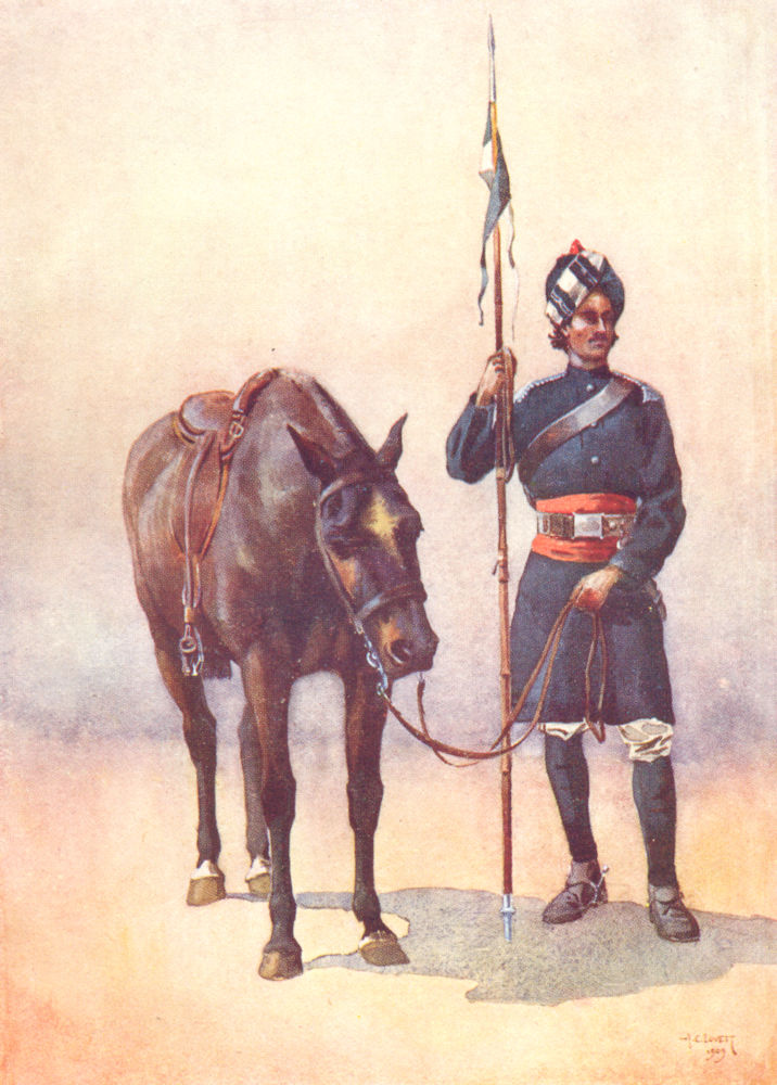 INDIA. Mahratta Wars. 19th Lancers(Fane's horse)Punjabi Musalman 1911 print