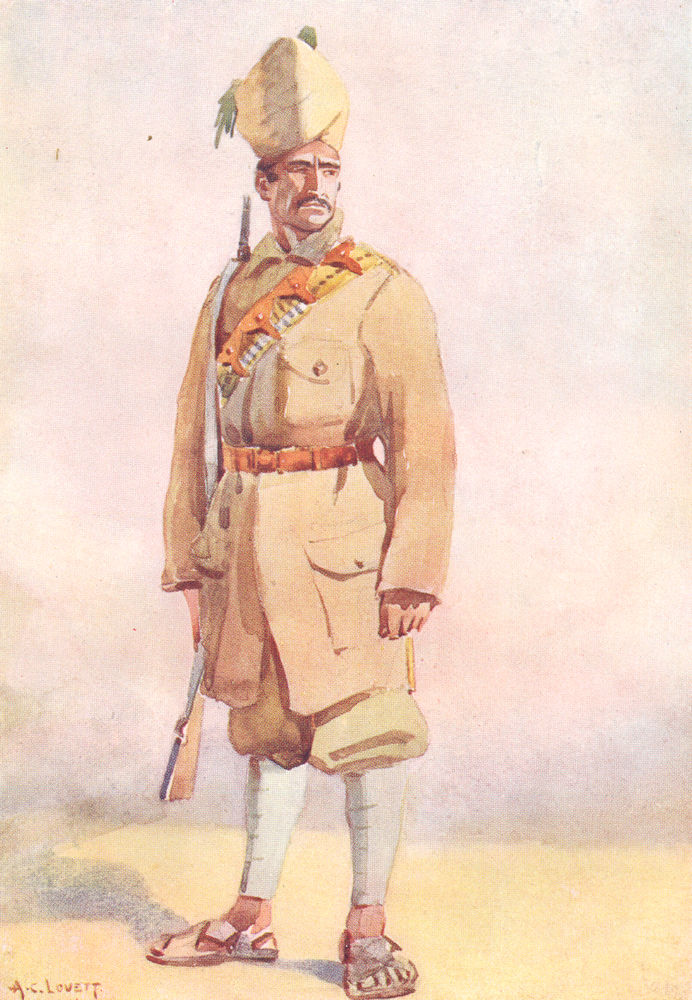 Associate Product INDIA. Armies of Native States. Khyber rifles Malikdin Khel 1911 old print
