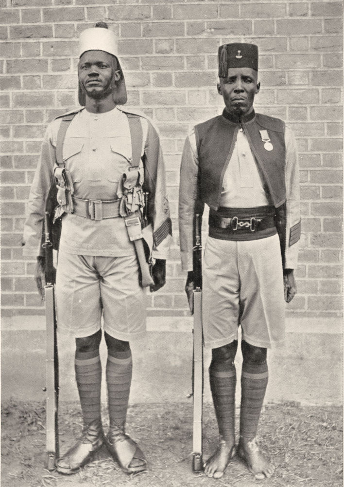 NIGERIA. Regiment Infantry. Marching order & review 1936 old vintage print