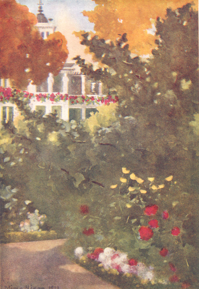 DENMARK. Villa Hvidore 1916 old antique vintage print picture