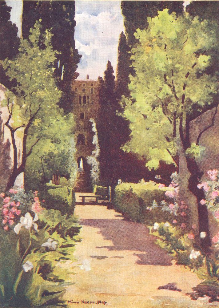 ROME. Italy. The Villa D'Este, Rome 1916 old antique vintage print picture