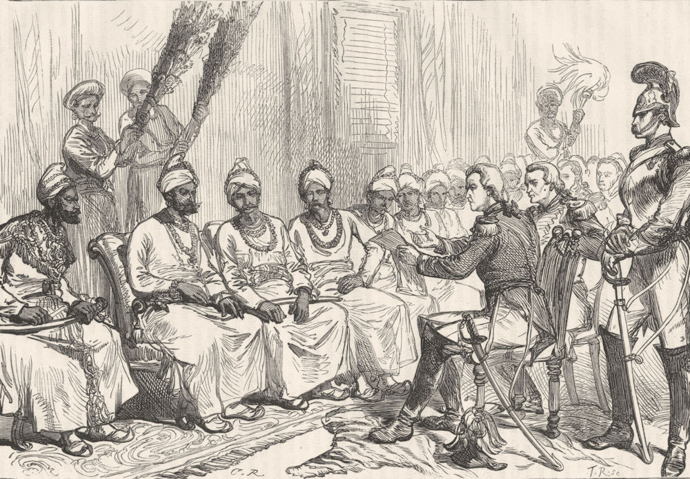 BURMA. Negociations for Peace. Meeting. British & Burmese Commissioners c1880