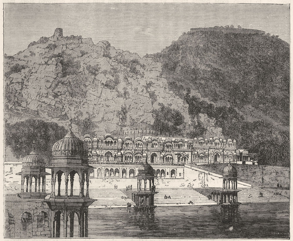 Associate Product INDIA. View of the Lake of Alwar c1880 old antique vintage print picture