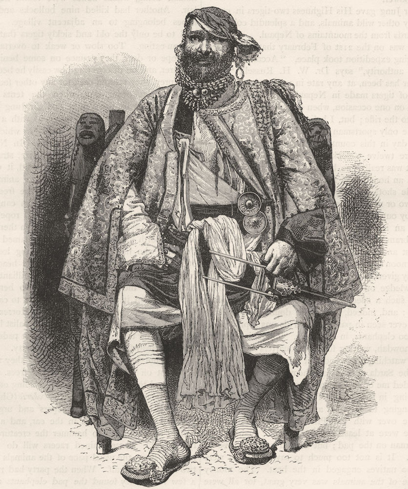 INDIA. Portrait of the Maharajah of Dholpur c1880 old antique print picture