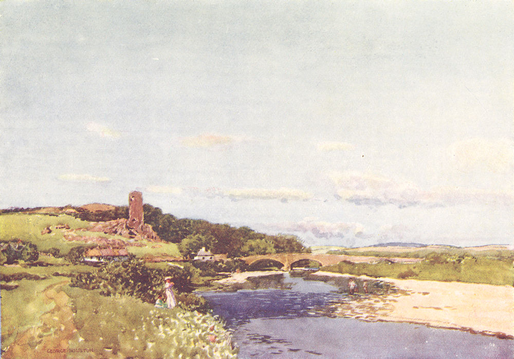 Associate Product SCOTLAND. The Stinchar and Ardstinchar Castle at Ballantrae 1923 old print