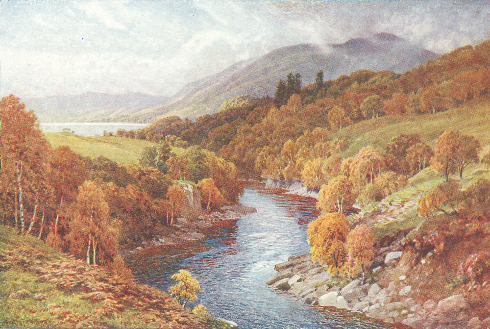 SCOTLAND. River Awe flowing to Loch Etive, Argyllshire 1922 old vintage print