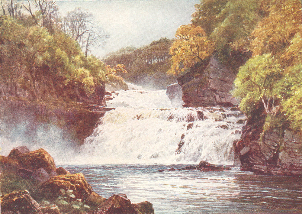 SCOTLAND. Whig Country. falls of Clyde, Lanarkshire 1922 old vintage print