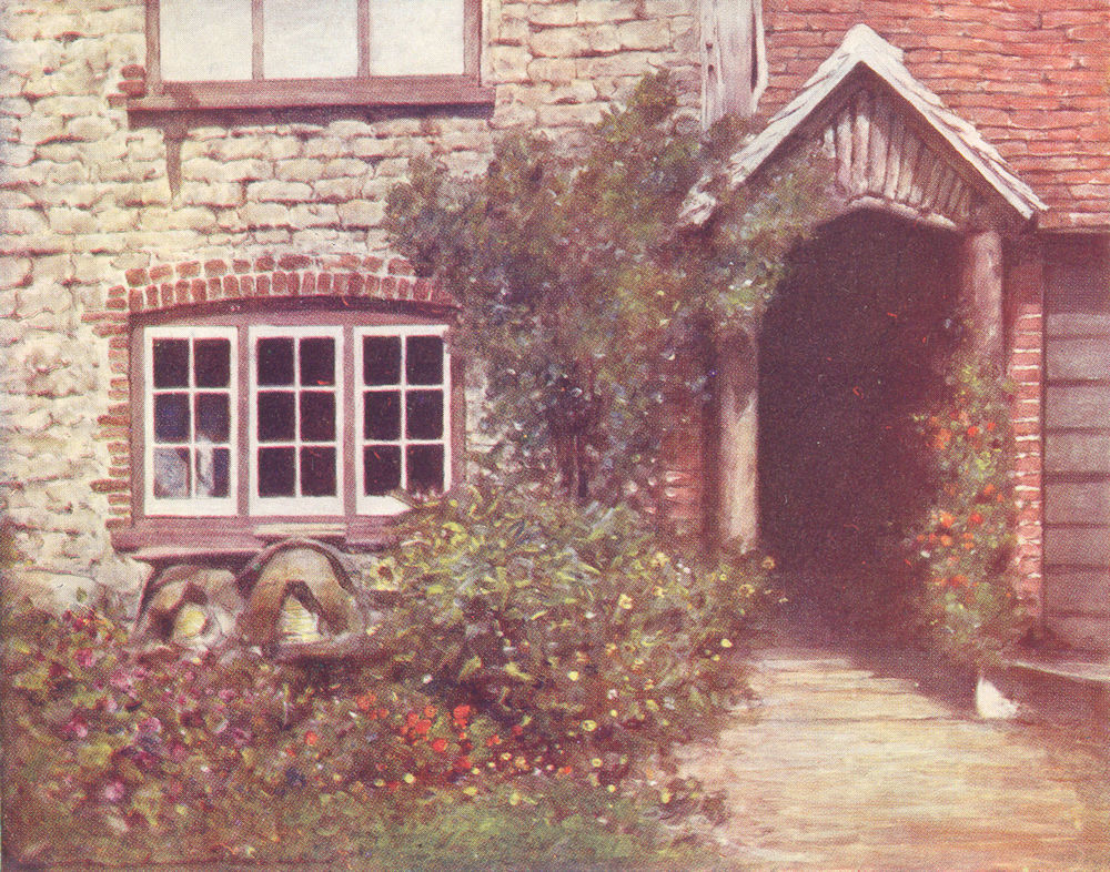 Associate Product SURREY. A Surrey Porch, England 1920 old antique vintage print picture