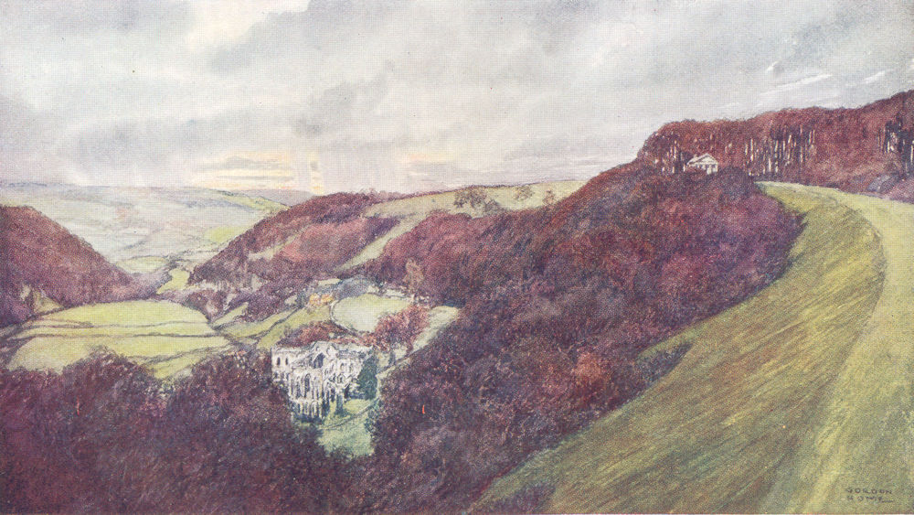 Associate Product YORKS. Rievaulx Abbey from the Terrace 1908 old antique vintage print picture