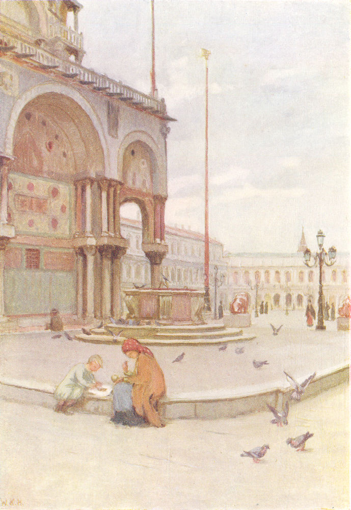 VENICE. S Marco, from Piazzetta Dei Leoni 1930 old vintage print picture