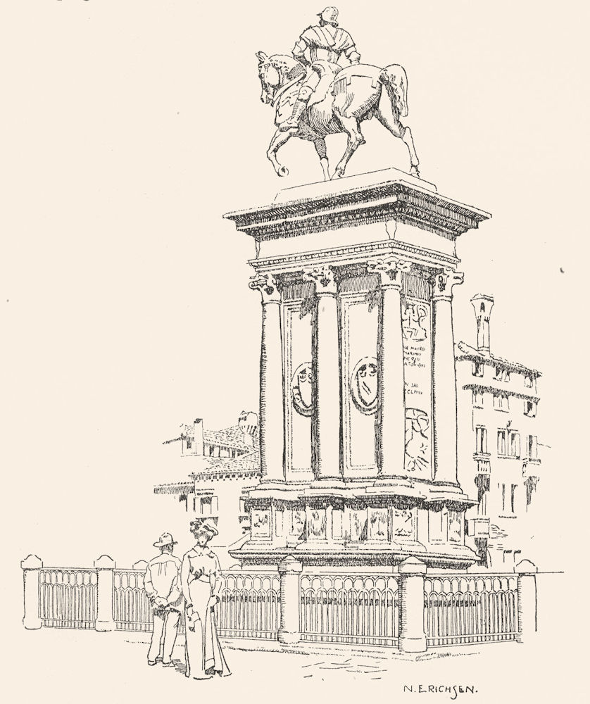 Associate Product VENICE. Statue of Bartolomeo Colleoni 1930 old vintage print picture