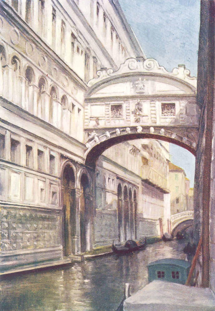VENICE. Ponte dei Sospiri 1930 old vintage print picture