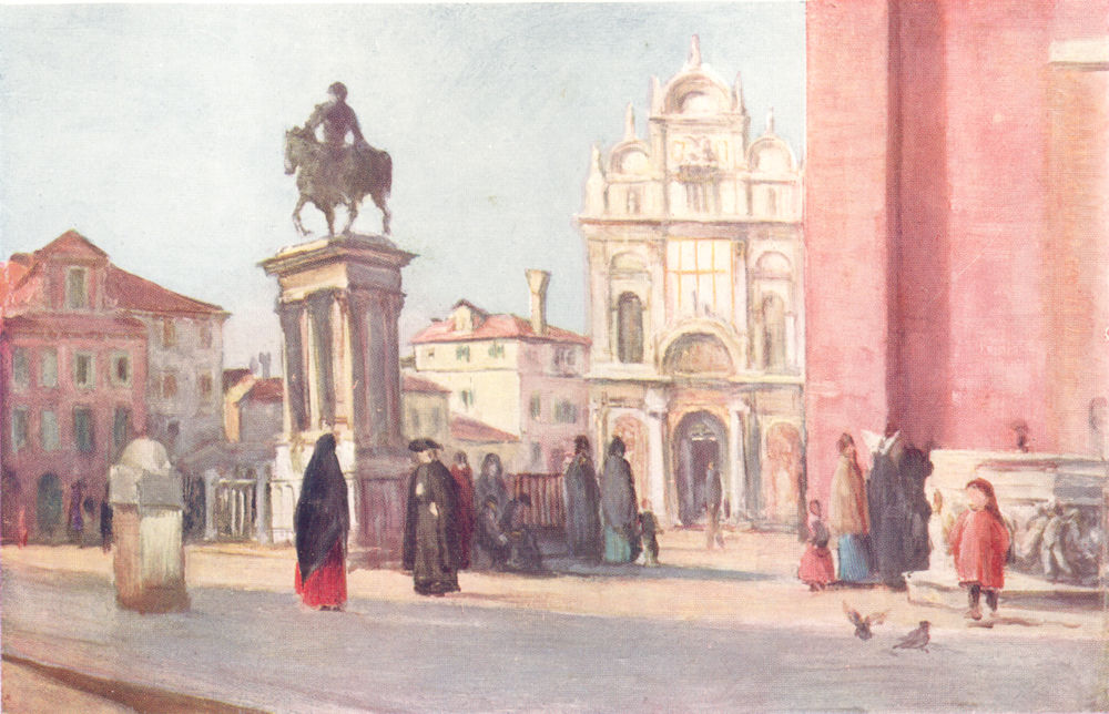 Associate Product VENICE. Scuola di San Marco and Statue of Colleoni 1930 old vintage print
