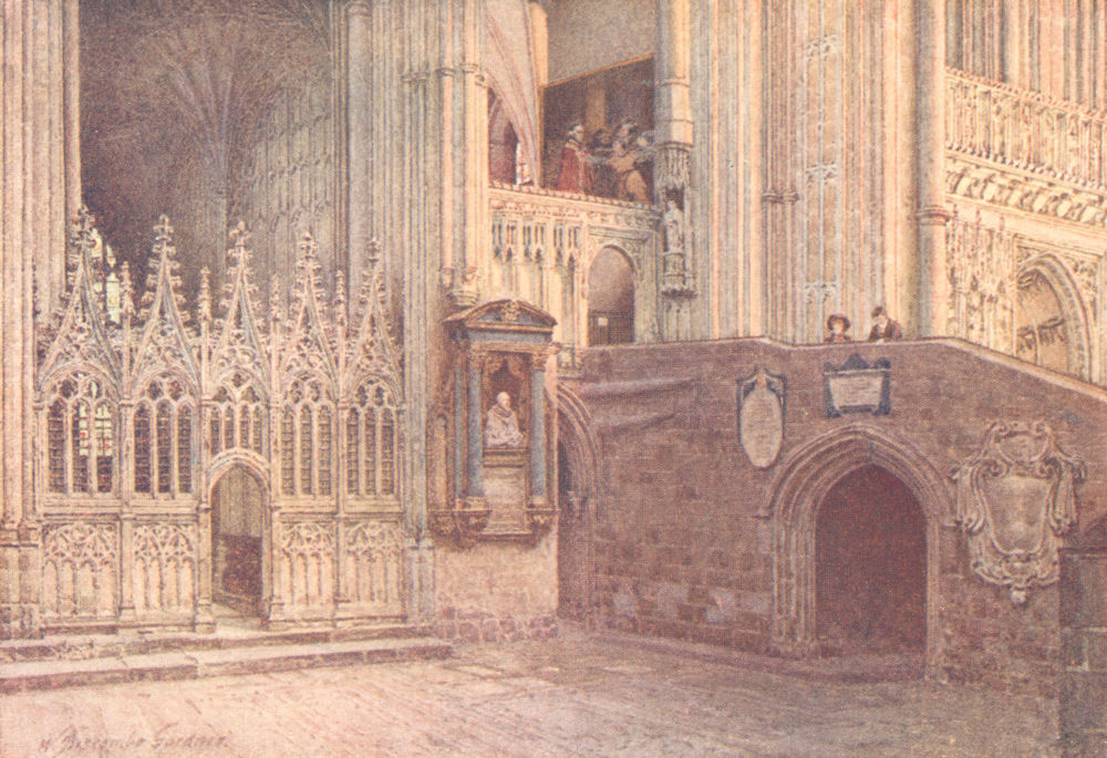 Associate Product KENT. The Martyrdom, Canterbury Cathedral 1907 old antique print picture