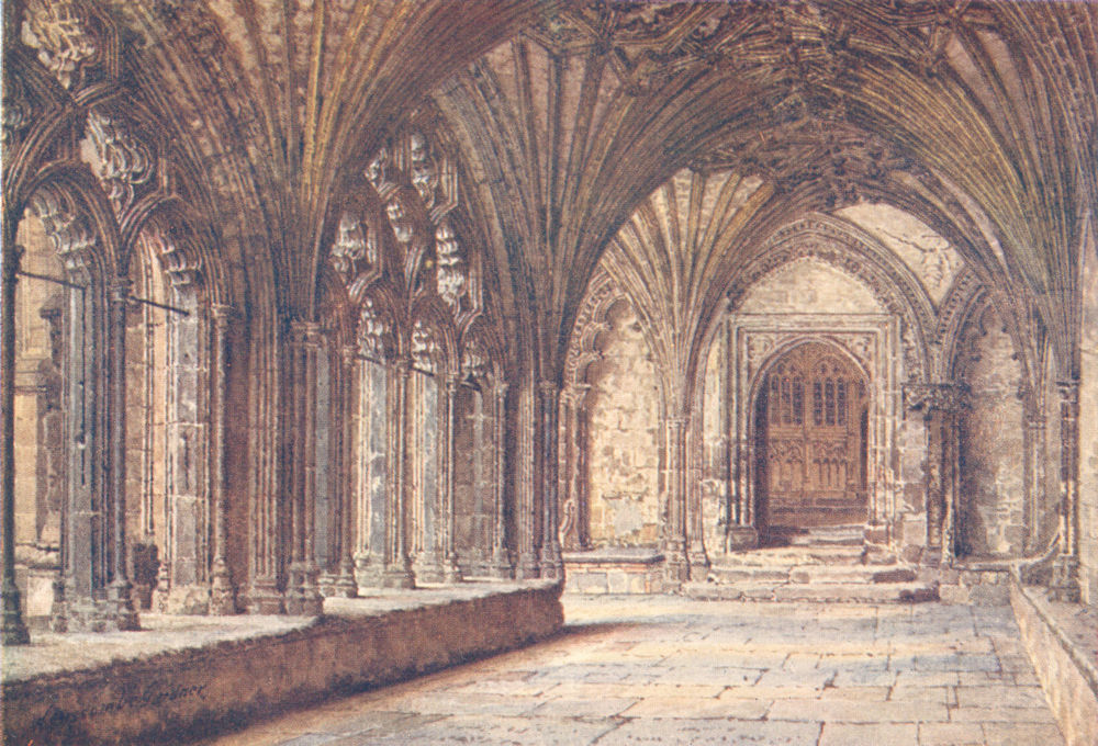 Associate Product KENT. Door Cloisters into Martyrdom, Canterbury cathedral 1907 old print