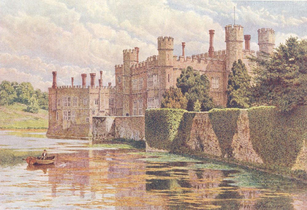 KENT. The West Front of Leeds Castle 1907 old antique vintage print picture