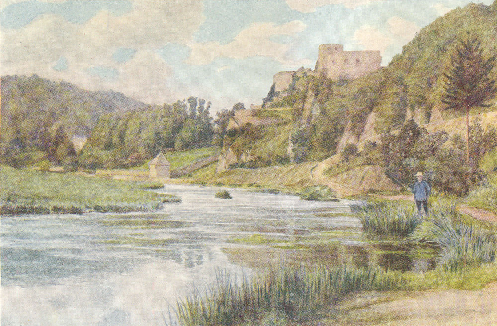 Associate Product BELGIUM. Chateau de Bouillon, in the Semois valley 1908 old antique print