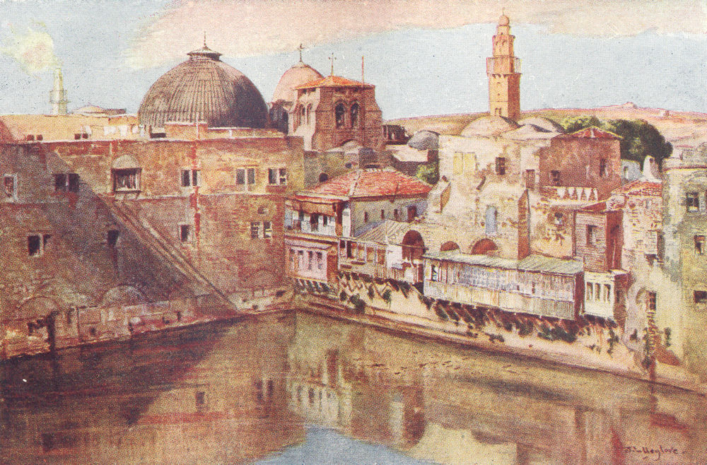 Associate Product ISRAEL. Jerusalem-The Pool of Hezekiah 1902 old antique vintage print picture