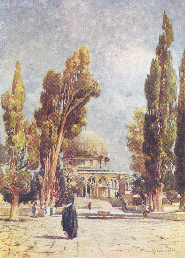 Associate Product JERUSALEM. Dome of Rock(Mosque Omar)from Porch, North side El Aksa 1902 print
