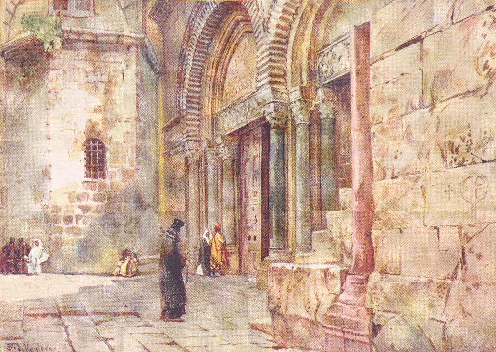 Associate Product JERUSALEM. Entrance to the church of the Holy Sepulchre 1902 old antique print