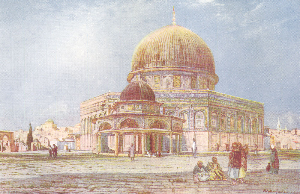Associate Product JERUSALEM. Dome of Rock(Mosque Omar)with chain(Kubbet es Silseleh) 1902 print