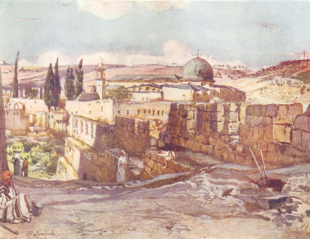 Associate Product JERUSALEM. Mosque of El Aksa from inside south wall 1902 old antique print