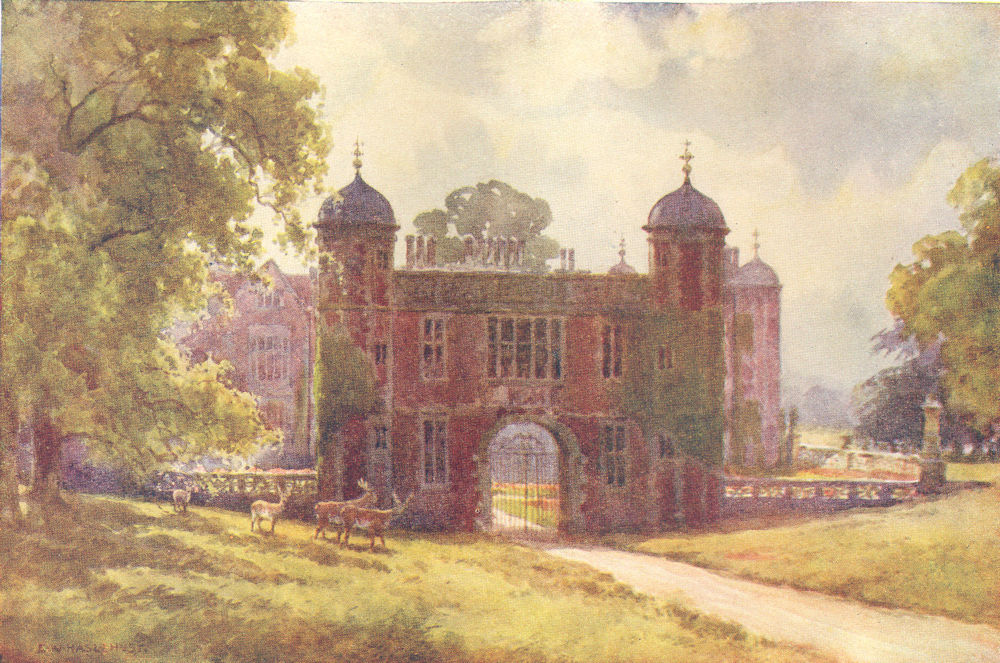 Associate Product The gateway, Charlecote. Warwickshire. By Ernest Haslehust 1920 old print