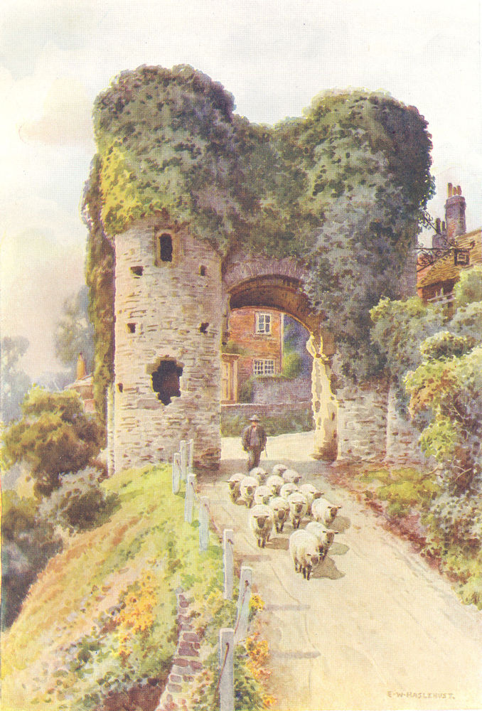 The Strand Gate, Winchelsea. Sussex. By Ernest Haslehust 1920 old print