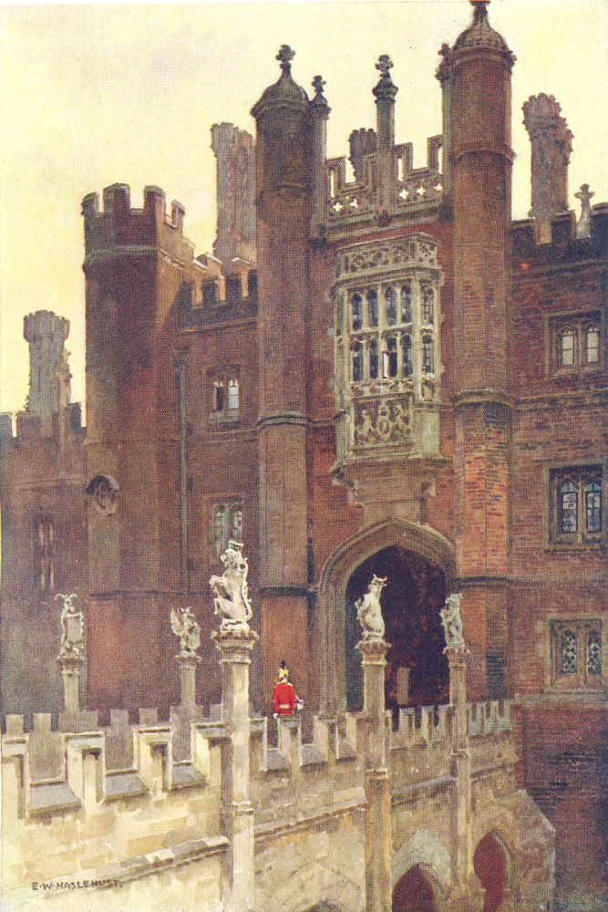 Associate Product The Great Gatehouse, West Entrance, Hampton Court. London.Ernest Haslehust 1920