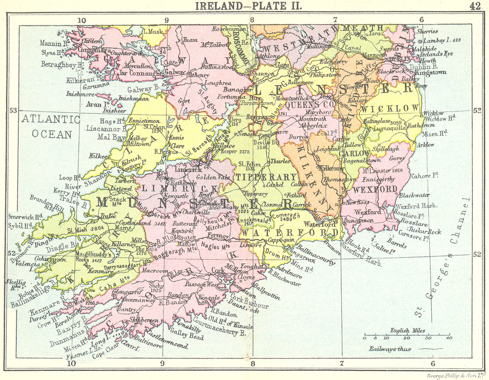 IRELAND. Ireland-Plate II; Small map 1912 old antique vintage plan chart