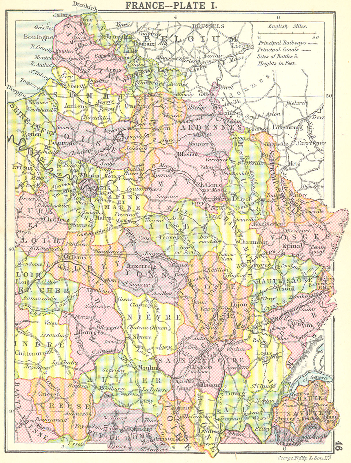 MAP 1912 JURA BOURGOGNE MORVAN LYONNAIS PLAN DE LA REGION 